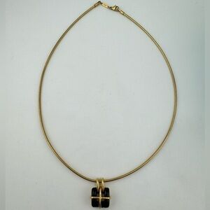 Vintage Tiffany & Co. Biscayne 18k Jade Pendant Necklace on 16" Omega Chain